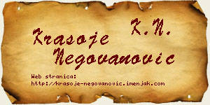 Krasoje Negovanović vizit kartica